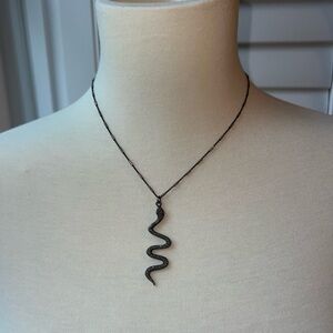 Silver Snake Pendant Necklace